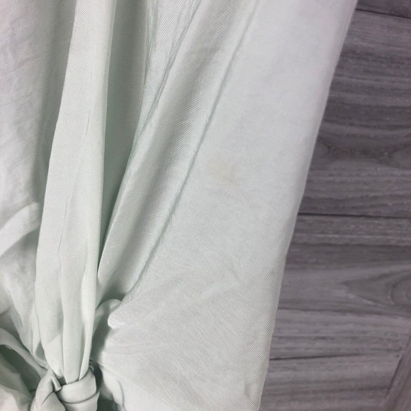 GREY JASON WU Short Dress In Light Green Size 4 $490 Deep Neckline Twill Draped - Picture 7 of 11